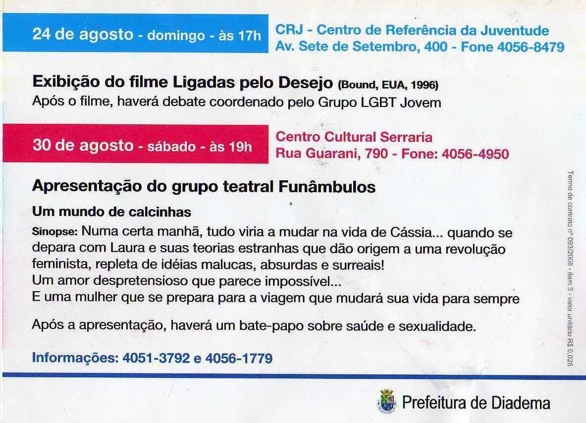 Flyer do espetáculo Um Mundo de Calcinhas