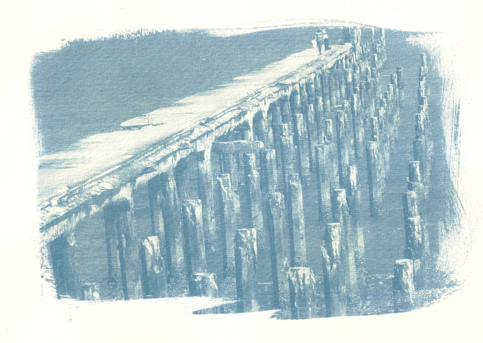 Concretamar, cianotipia sobre papel, 2014